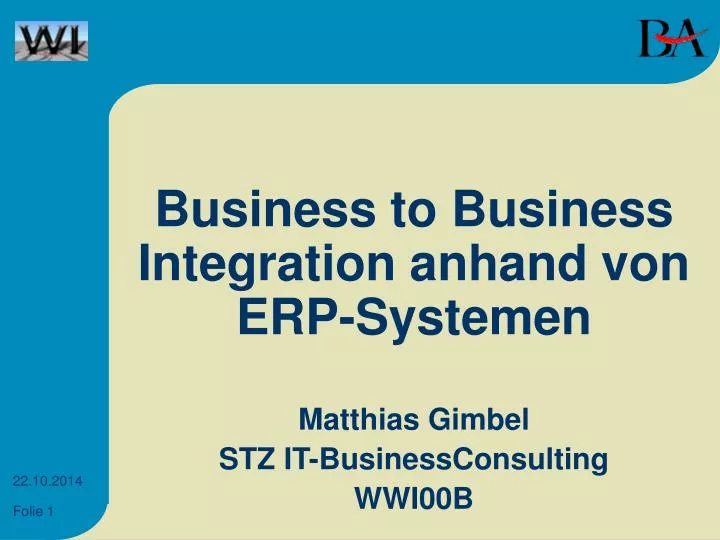 business to business integration anhand von erp systemen