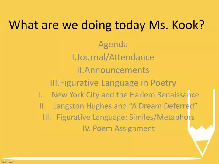what are we doing today ms kook