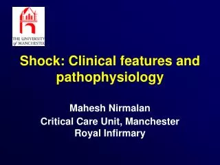 Shock: Clinical features and pathophysiology