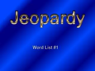 Word List #1