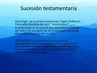 sucesi n testamentaria