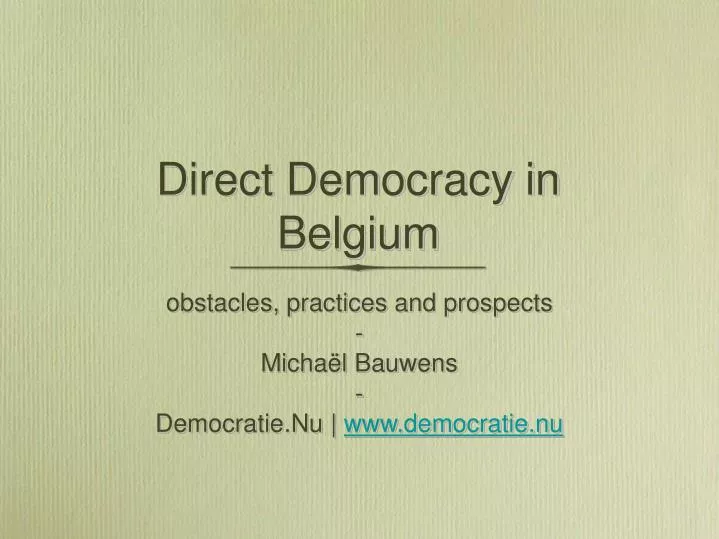 direct democracy in belgium