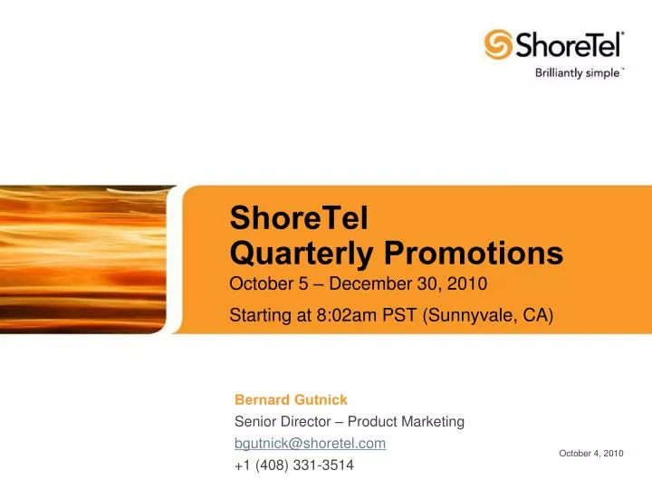 shoretel quarterly promotions