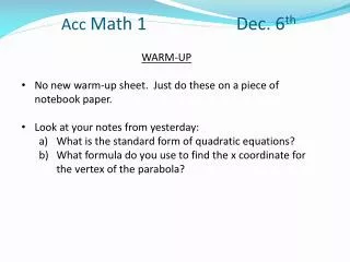 acc math 1 dec 6 th