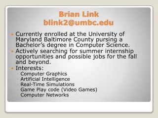Brian Link blink2@umbc