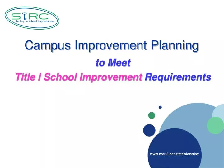 to meet title i school improvement requirements