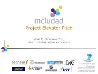 Project Elevator Pitch