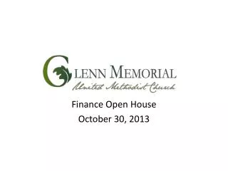 Finance Open House October 30, 2013