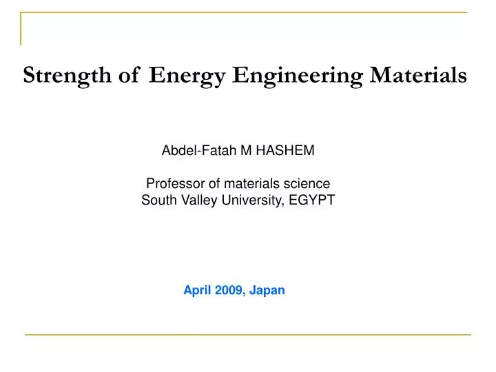 strength of energy engineering materials