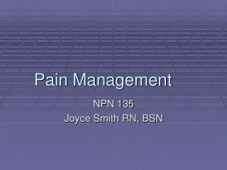 Pain Management