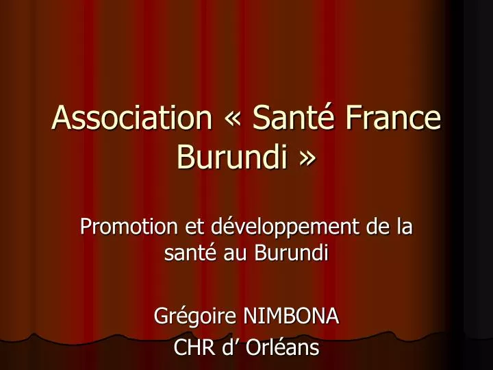 association sant france burundi