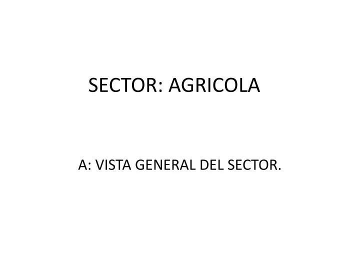 sector agricola
