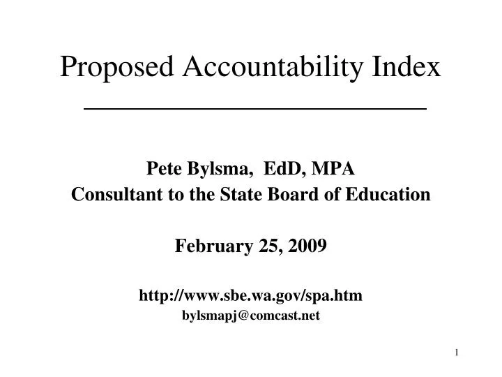 proposed accountability index