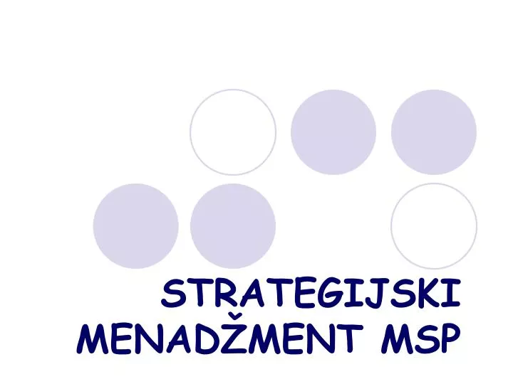 strategijski menad ment msp