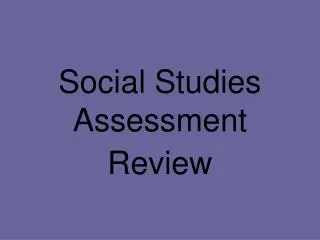 Social Studies Assessment