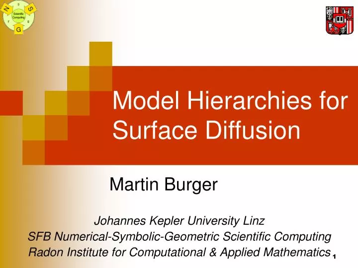 model hierarchies for surface diffusion