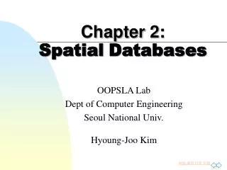 Chapter 2: Spatial Databases