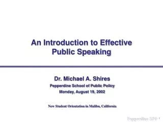 An Introduction to Effective Public Speaking