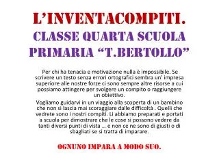 l inventacompiti classe quarta scuola primaria t bertollo