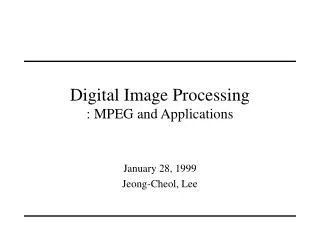 digital image processing mpeg and applications