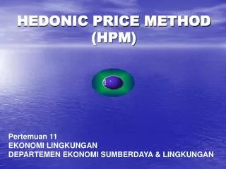 hedonic price method hpm