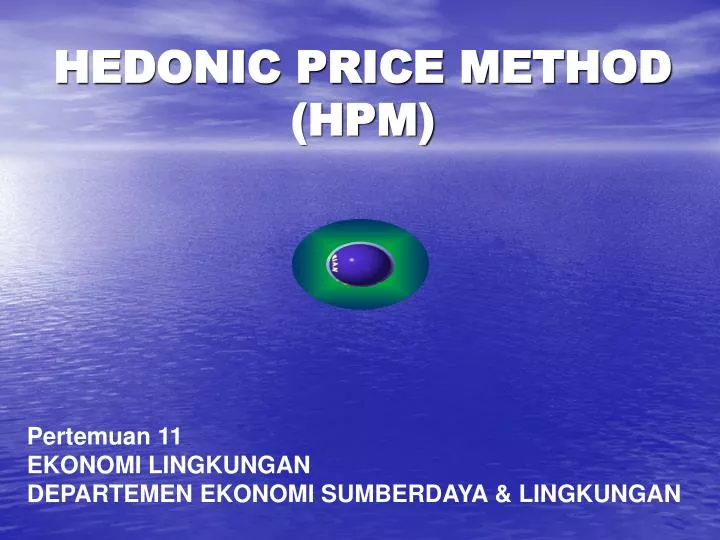 hedonic price method hpm