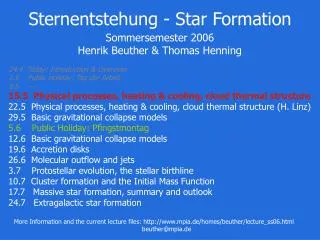 Sternentstehung - Star Formation