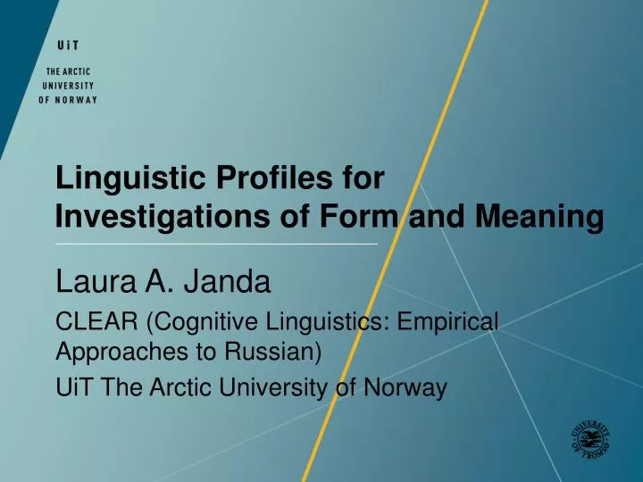 linguistic profiles for investigations of form and meaning