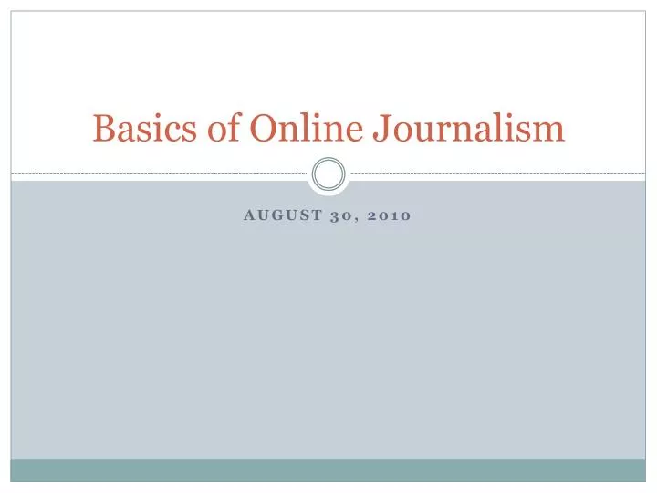 basics of online journalism