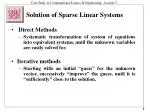 Solution of Sparse Linear Systems - slide 1