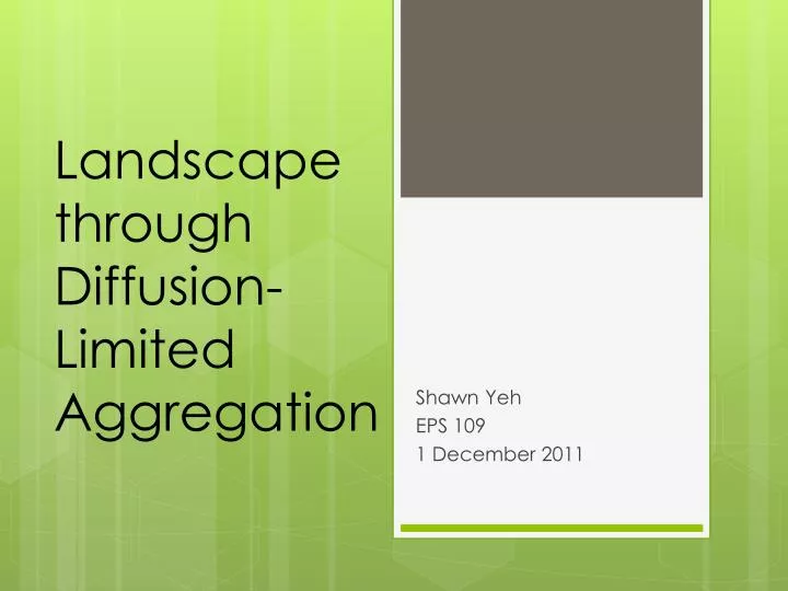 landscape through diffusion limited aggregation