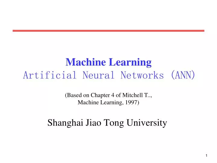machine learning artificial neural networks ann