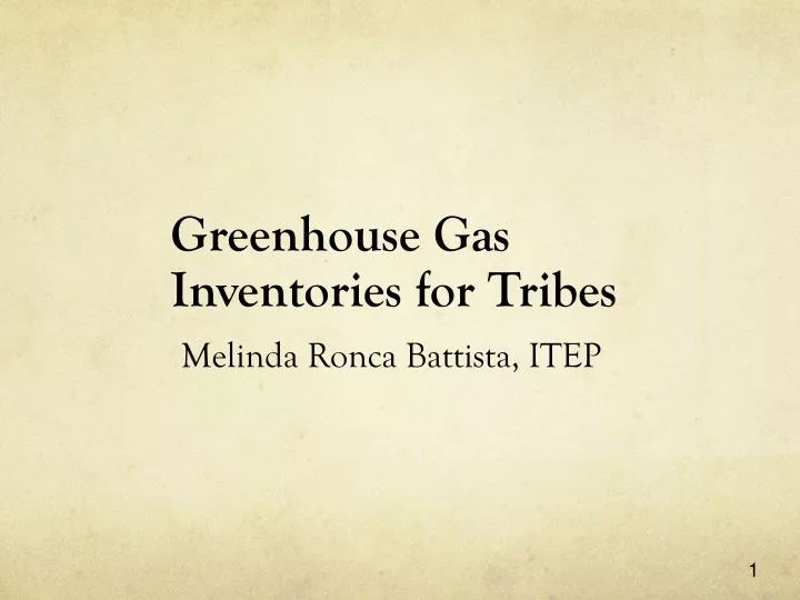 greenhouse gas inventories for tribes