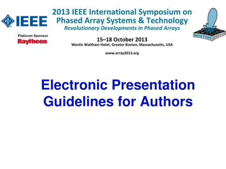 electronic presentation guidelines for authors