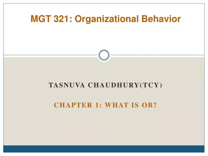 mgt 321 organizational behavior