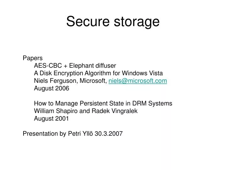 secure storage