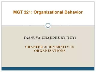 MGT 321: Organizational Behavior