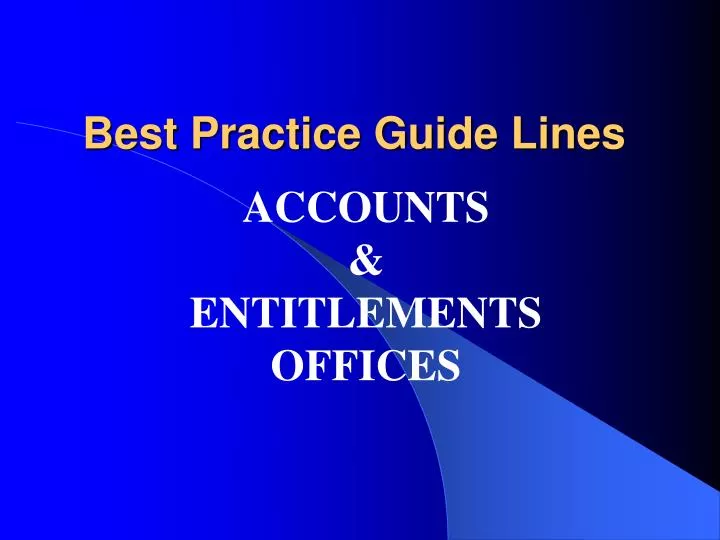best practice guide lines