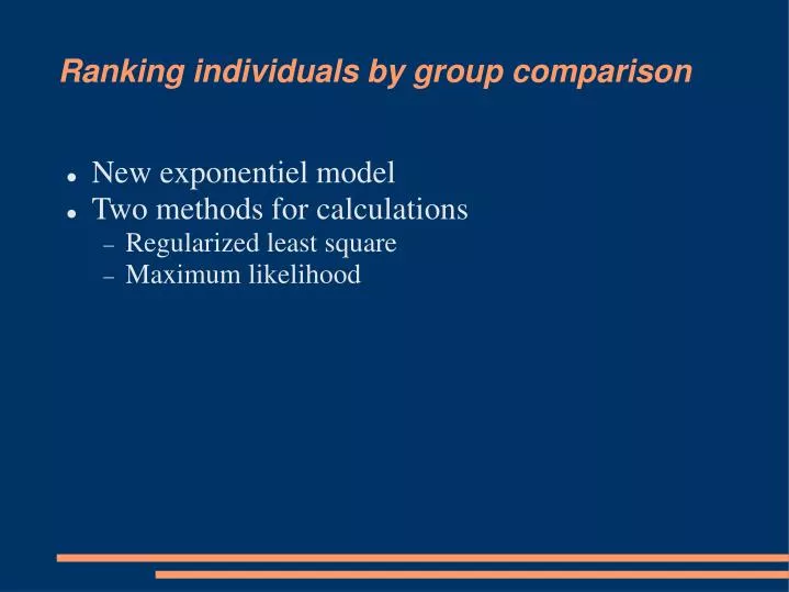 ranking individuals by group comparison