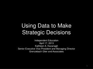 Using Data to Make Strategic Decisions