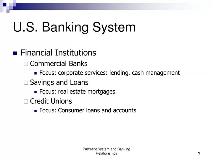 u s banking system