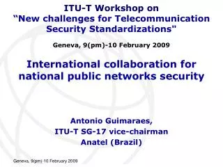 International collaboration for national public networks security
