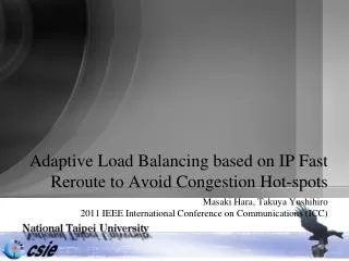 Adaptive Load Balancing based on IP Fast Reroute to Avoid Congestion Hot-spots