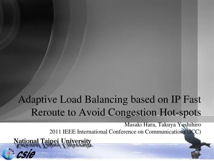 adaptive load balancing based on ip fast reroute to avoid congestion hot spots