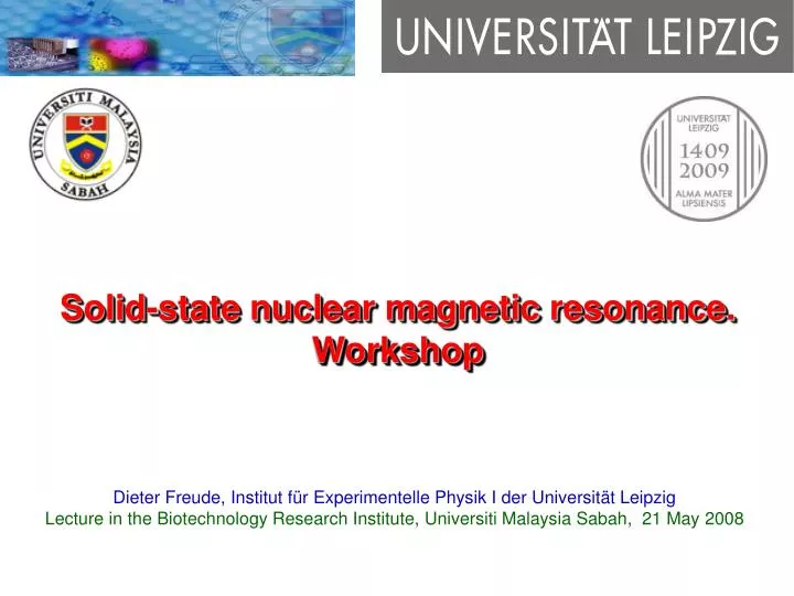 solid state nuclear magnetic resonance workshop