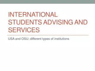 International Students Advising and Services