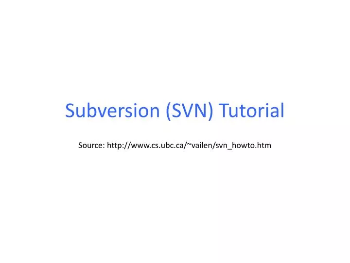 subversion svn tutorial