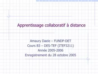 apprentissage collaboratif distance