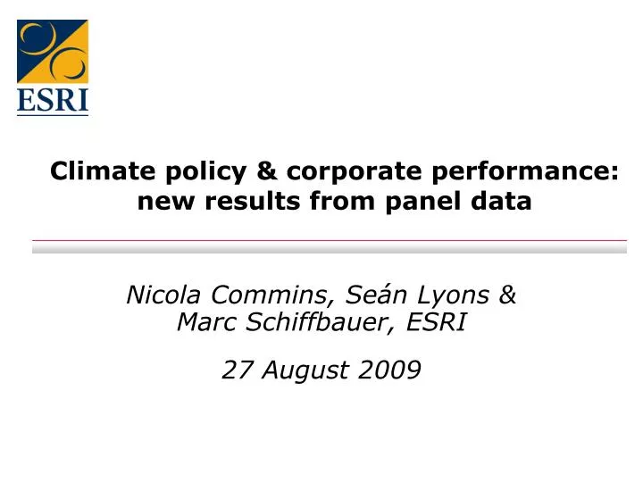 climate policy corporate performance new results from panel data