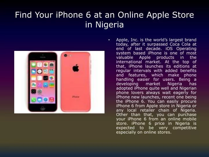find your iphone 6 at an online apple store in nigeria